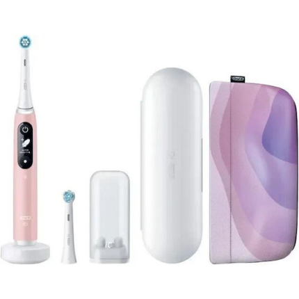 Bra Io Series 6 Electric Toothbrush with Pressure Sensor and Travel Case Pink