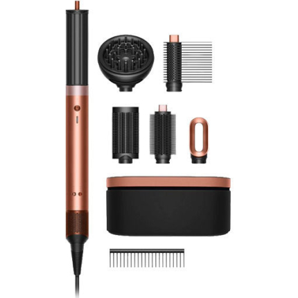 Dyson Hs09 Airwrap Co-anda2x Curly + Coily Electric Hair Brush with Air for Hair Straightening and Curls 1700W Amber Silk