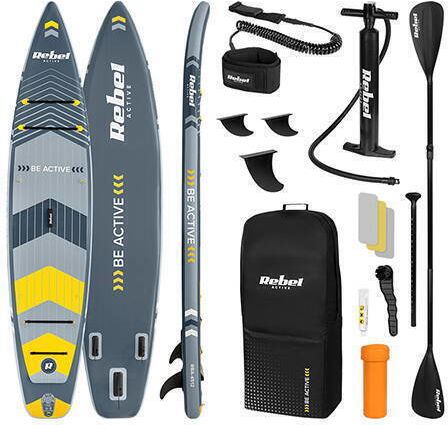 Rebel Inflatable SUP Board with Length 3.81m Gray - Image 1