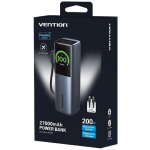 Vention Powerhive 27000mAh 200W with USB-A Port and USB-C Port Black - Image 3