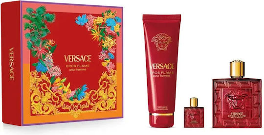 Versace Versace Eros Flame Gift Men's Fragrance Set with Eau de Parfum and Shower Gel - Image 1