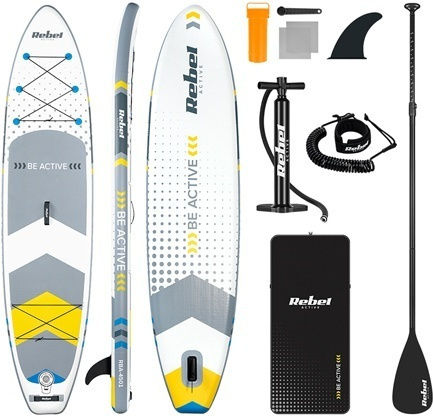 Rebel Active RBA-4500 Φουσκωτή Σανίδα SUP με Μήκος 3.05m Λευκή - Image 1