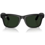 Ray Ban Wayfarer Matte Black, Transitions Clear To Graphite Green Smart Glasses Μαύρα